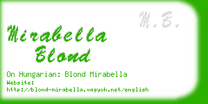 mirabella blond business card